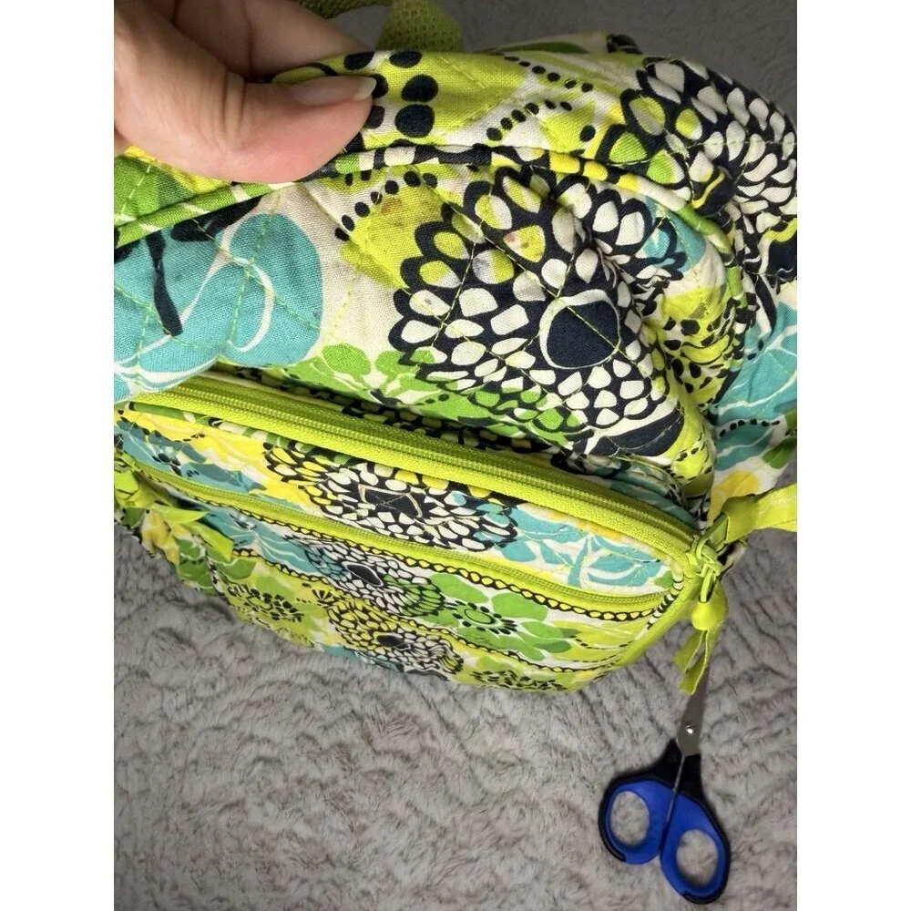 Vera Bradley Retired Floral Quilted Backpack – Green/Blue